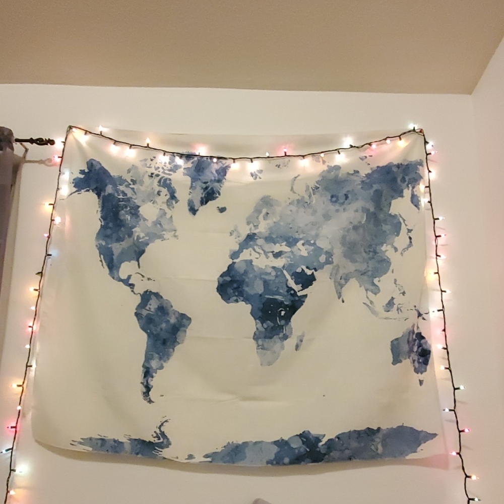 World map tapestry